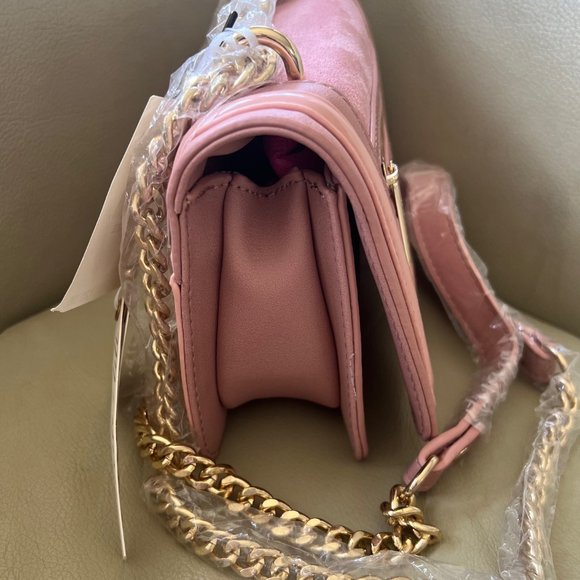 MALI + LILI VEGAN SUEDE MINI ME BLUSH PINK SUEDE CROSSBODY   NWT - Picture 6 of 8